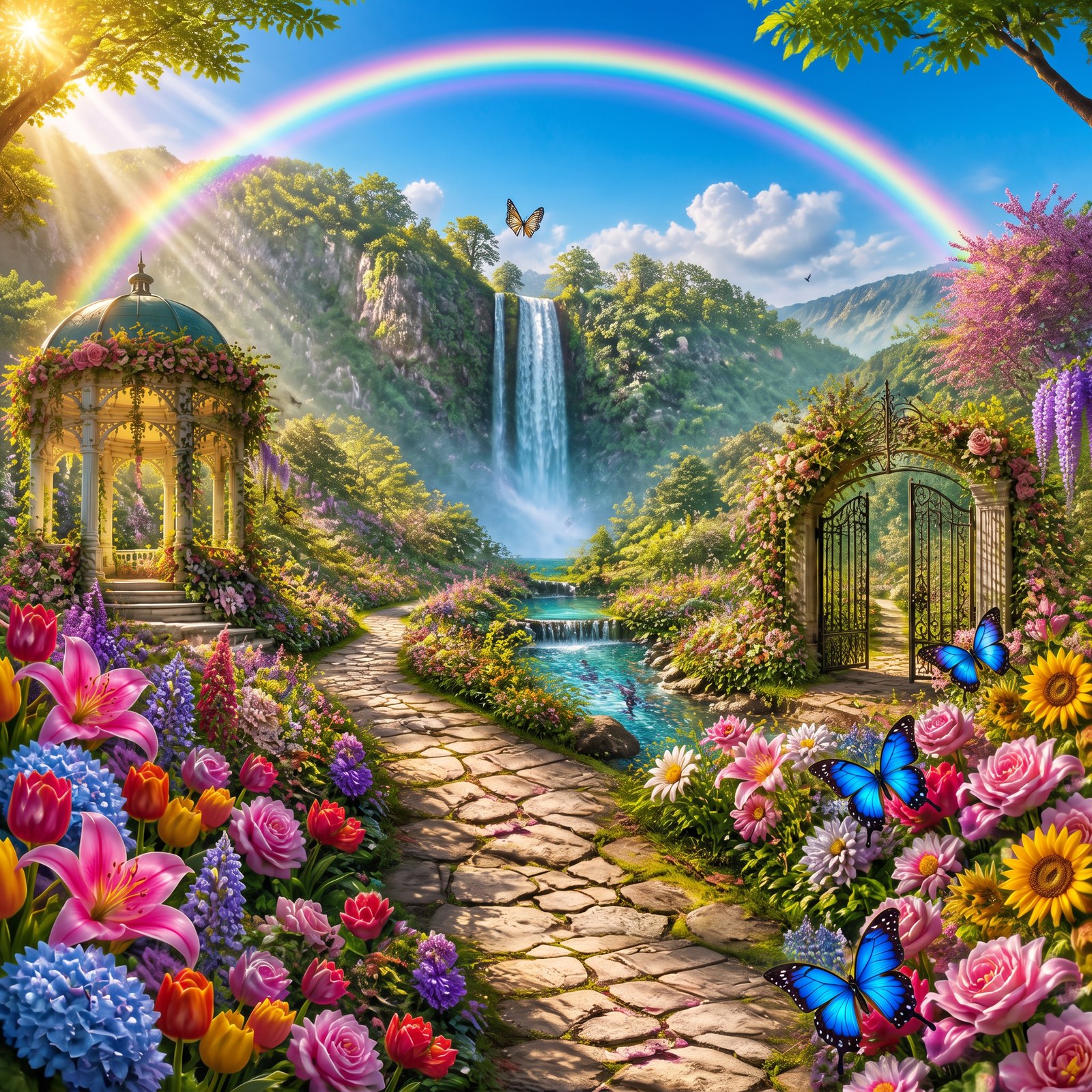 Rainbow Garden Canvas — Radiant colourway