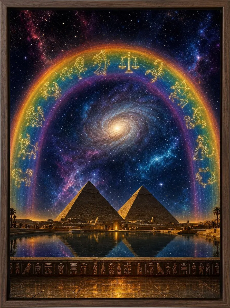 Keeper of the Twelve Masterpiece, 75 × 100 cm canvas float framed in dark wood