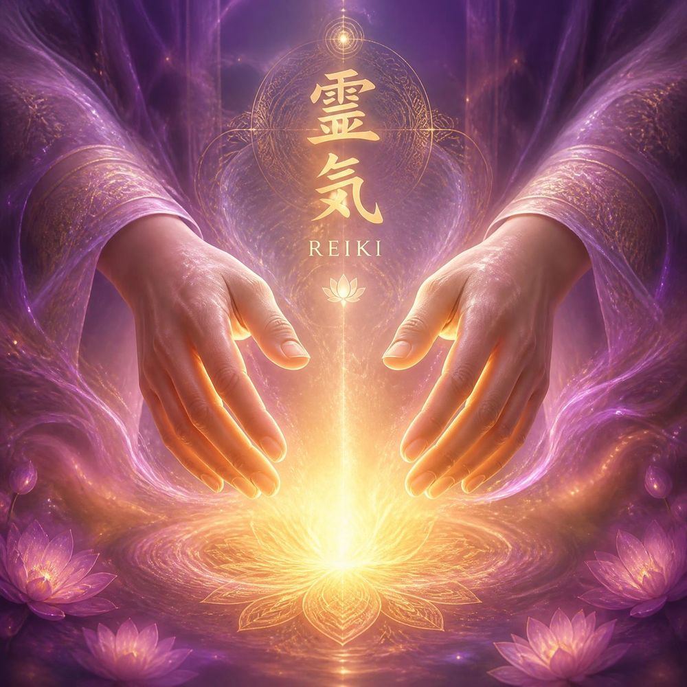 Reiki Glowing Hands wall art